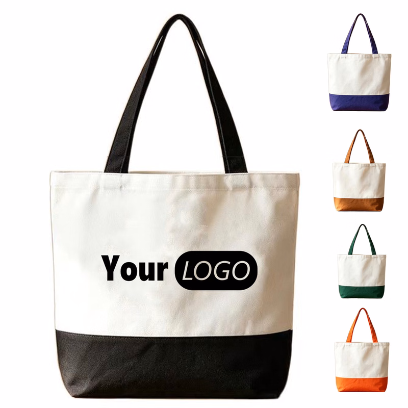 Color Splicing Canvas Carry Bag