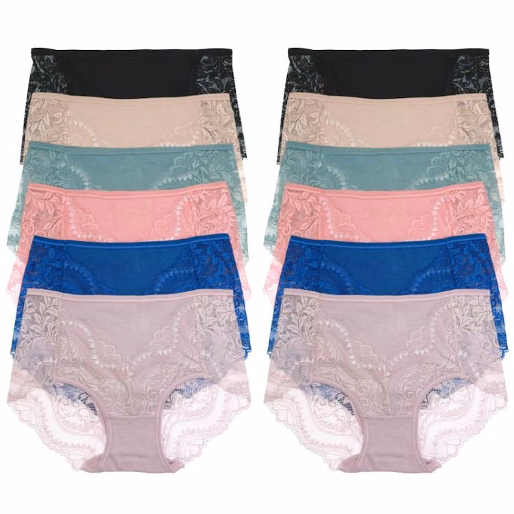 Cotton Mid-Rise Brief Panties - Assorted Colors Small-XL