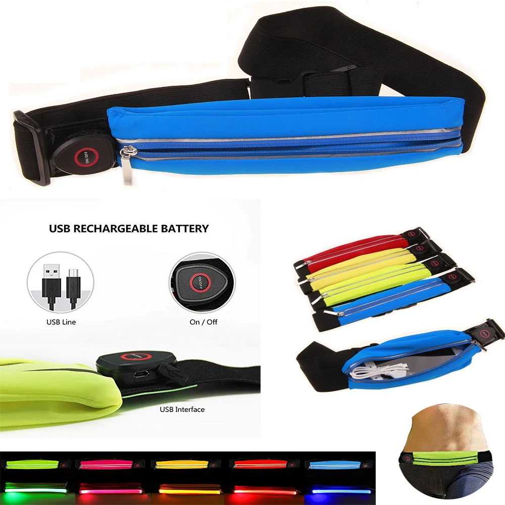 Slim LED Waist Bag USB Rechargeable 1