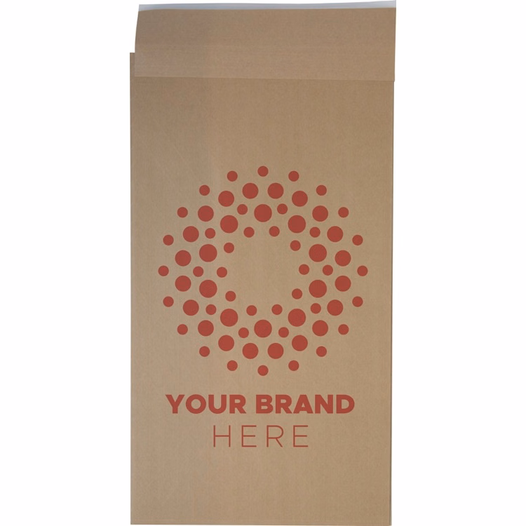 One Color Dura-Bag Expandable Natural Paper Mailer (10" W x 19" H x 3.75" D)