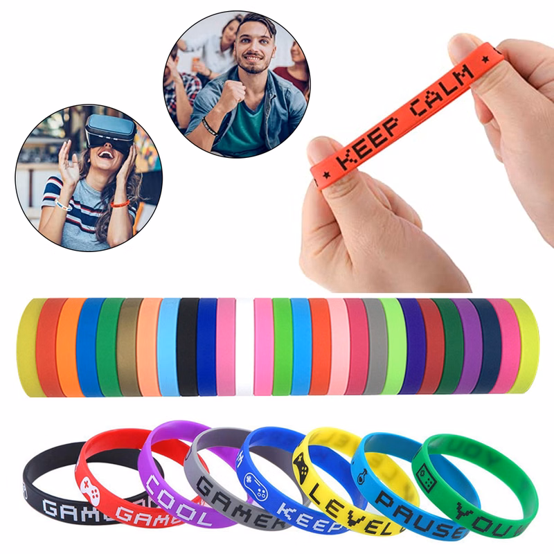 Custom Silkscreen Printed Silicone Wristbands