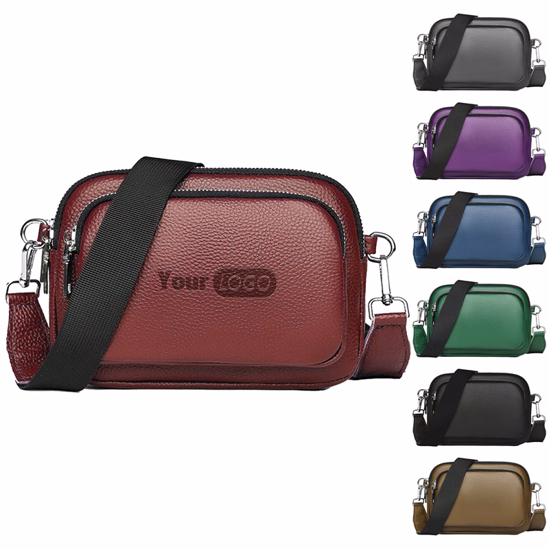 Leather Compact Crossbody Bag With Adjustable Strap ?C Your Go-To Organizer