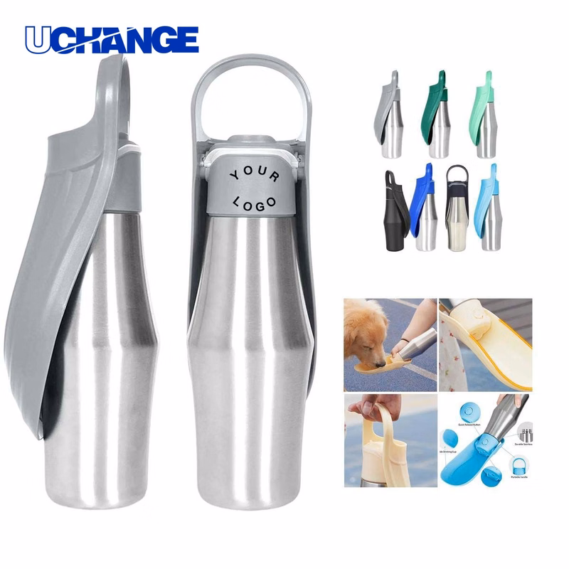 27 oz Pet Water Bottle Drinkware with Drinking Tray for Travel
