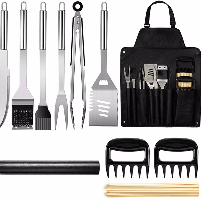 Stainless Steel Bbq Tools Set With Carrying Bag