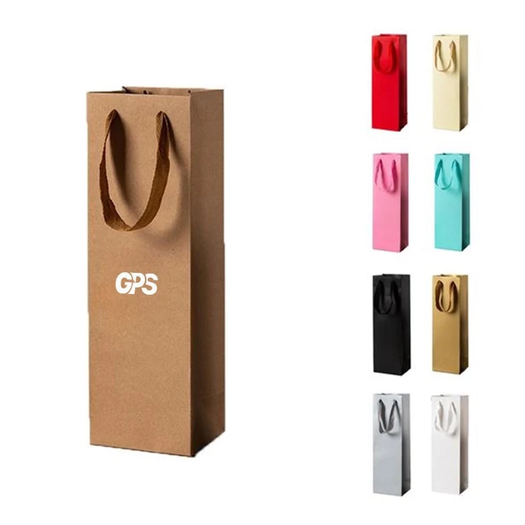 Paper Single Wine Bottle Tote Bag 1