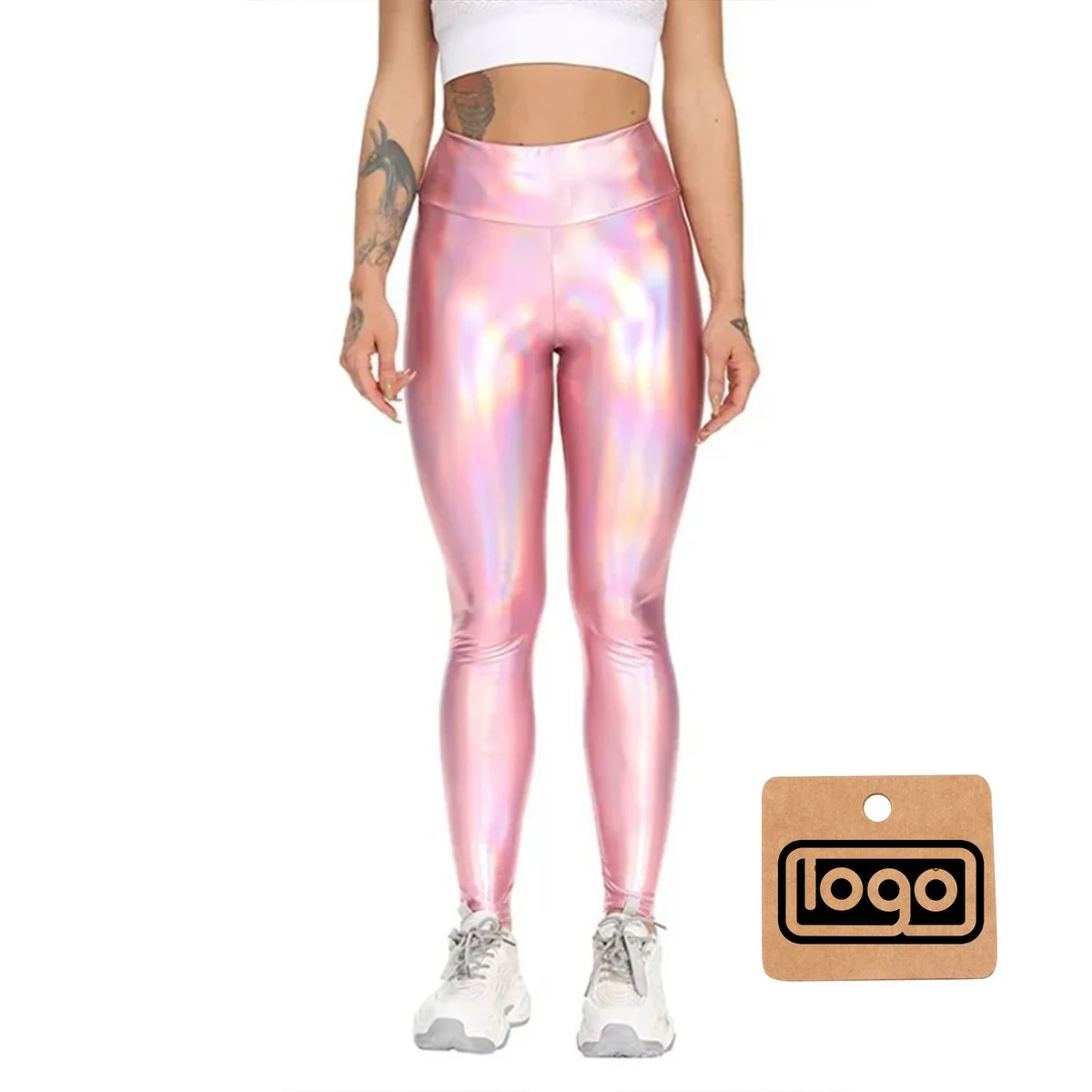 Colorful Laser Leather Stretch Leggings 1