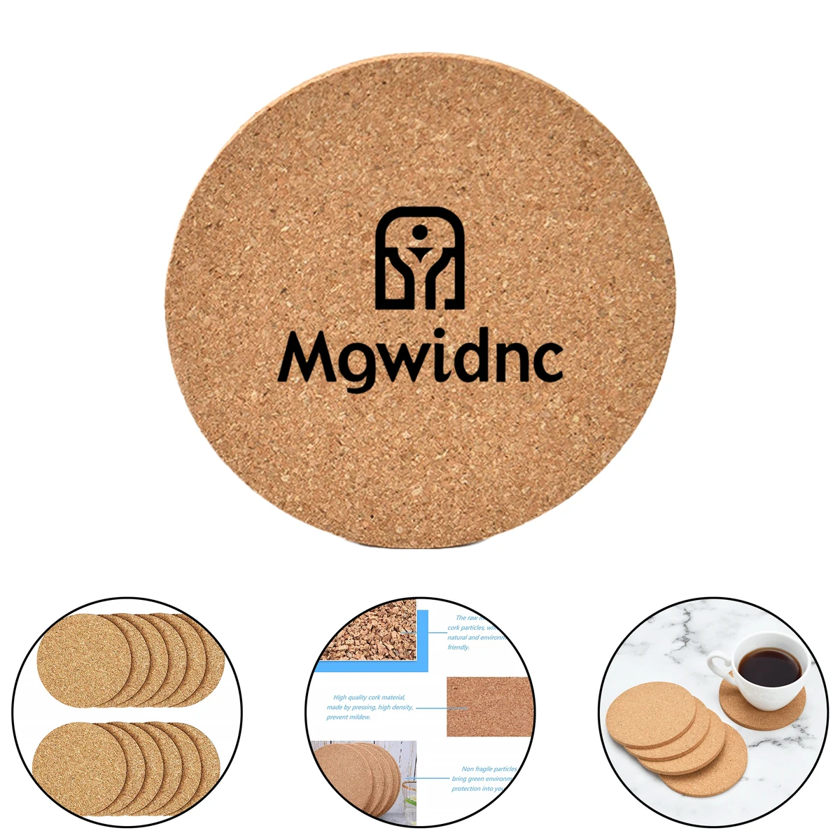 Round Cork Coasters Set 1