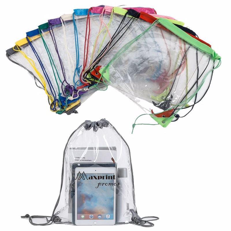 PVC Transparent Drawstring Backpack Bag