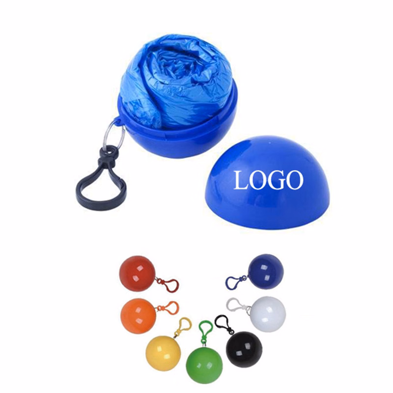 Disposable Poncho Ball Key Chain
