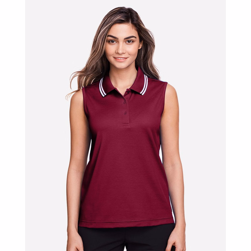 Women's CrownLux Performance® Plaited Tipped Sleeveless Polo - DG20SW