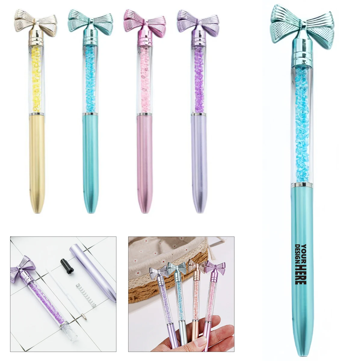 Bow Decor Twist Ballpoint Pen 1