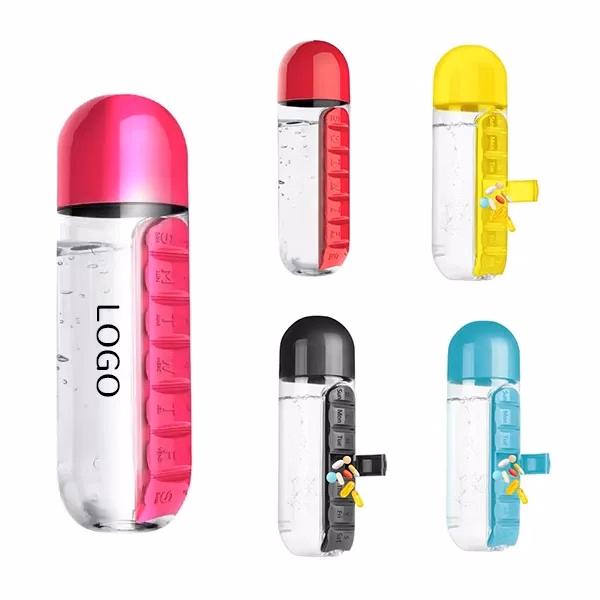 Pill Box and Water Bottle Combo