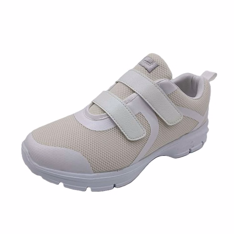 Men 2-Strap Velcro Sneakers Off White - Size 10.5