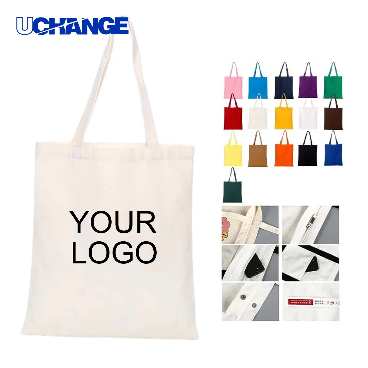 Polyester Cotton Tote Bag 16.54 x 13.78 Inch, custom tote bag with logo imprint 1