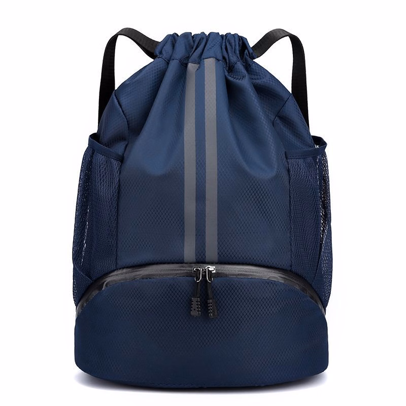 Water Resistant Sports Drawstring Backpack with Wet/Dry Compartment