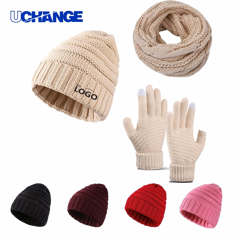 Imitation Cashmere Hat Scarf and Gloves Set