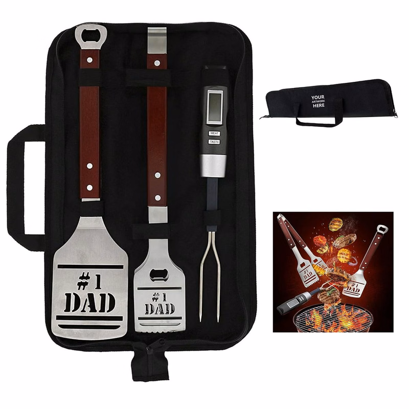 BBQ Grill Tools Set with Thermometer