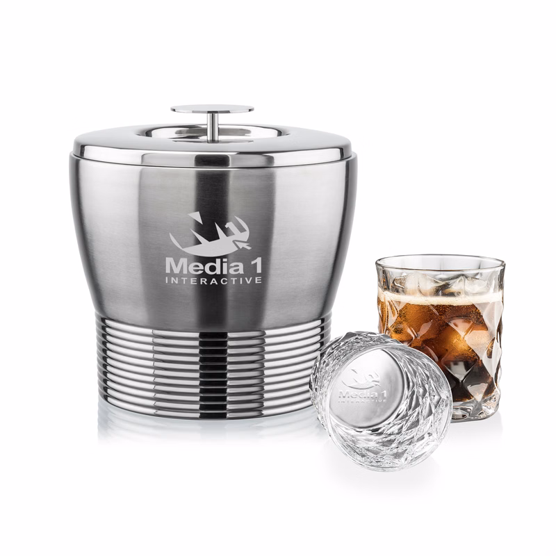 Genoa Ice Bucket & Woodward On-the-Rocks Set