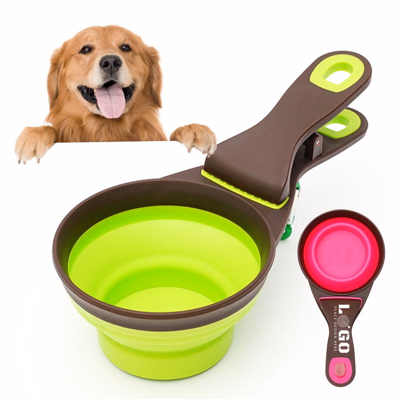 Foldable Pet Food Scoop With Sealing Clip