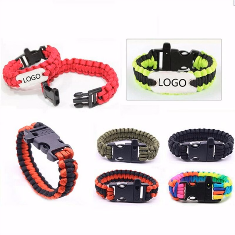 Paracord Bracelet With Dog Tag And Whistle