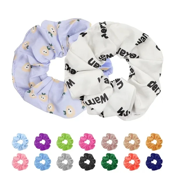 Custom Satin Hair Scrunchies with All Over Digital Print — Fashion Accessory 1