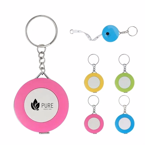 Custom 60 Inch Retractable Soft Tape Measure Keychain — Dual Sided Portable Tool