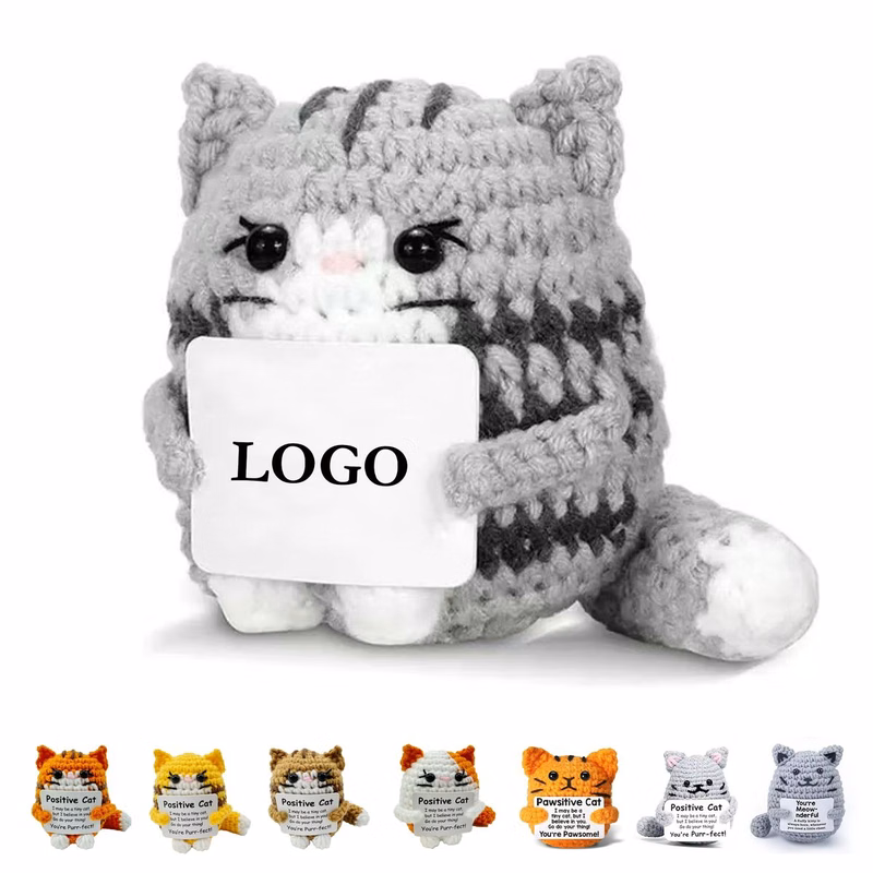 Cute Positive Crochet Cat