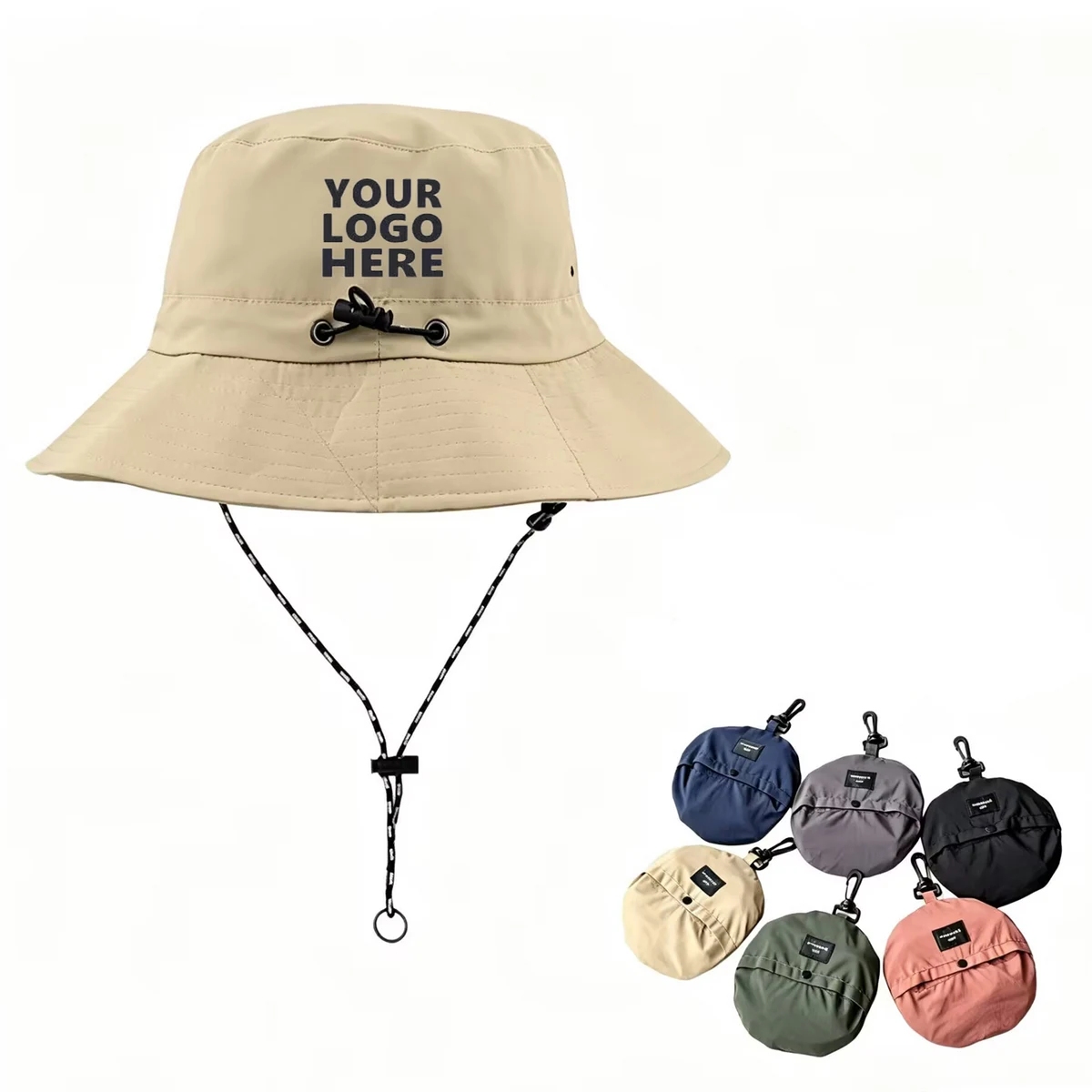 Packable Wide Brim Sun Hat With Adjustable Wind Cord 1