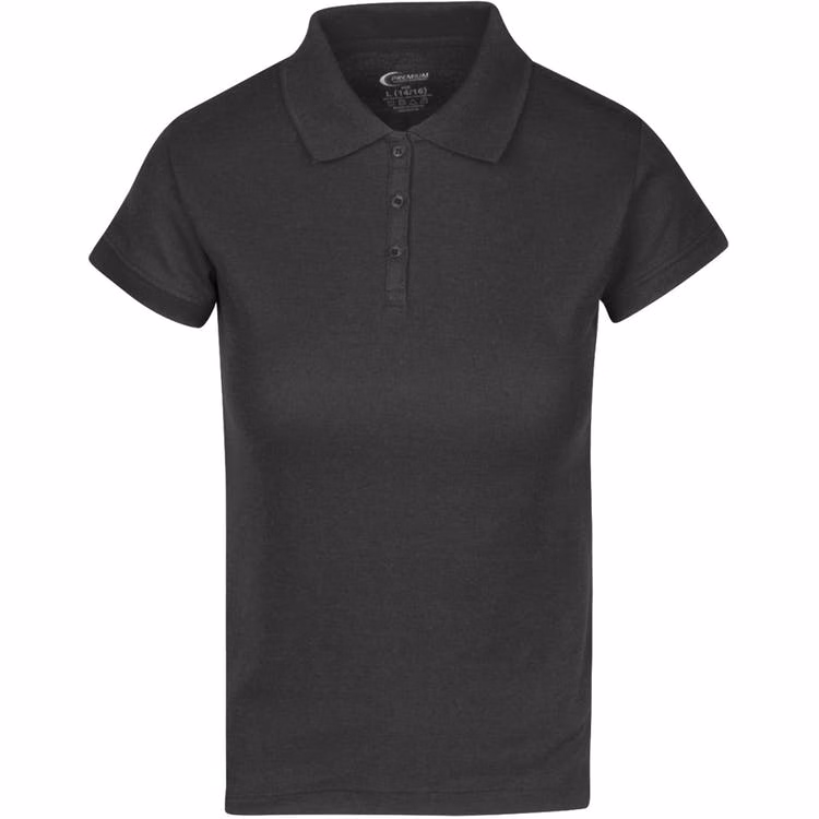 Juniors' Polo Uniform Shirts - Black Size Medium