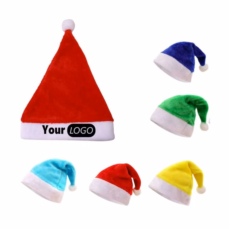 Custom Short Plush Santa Hat
