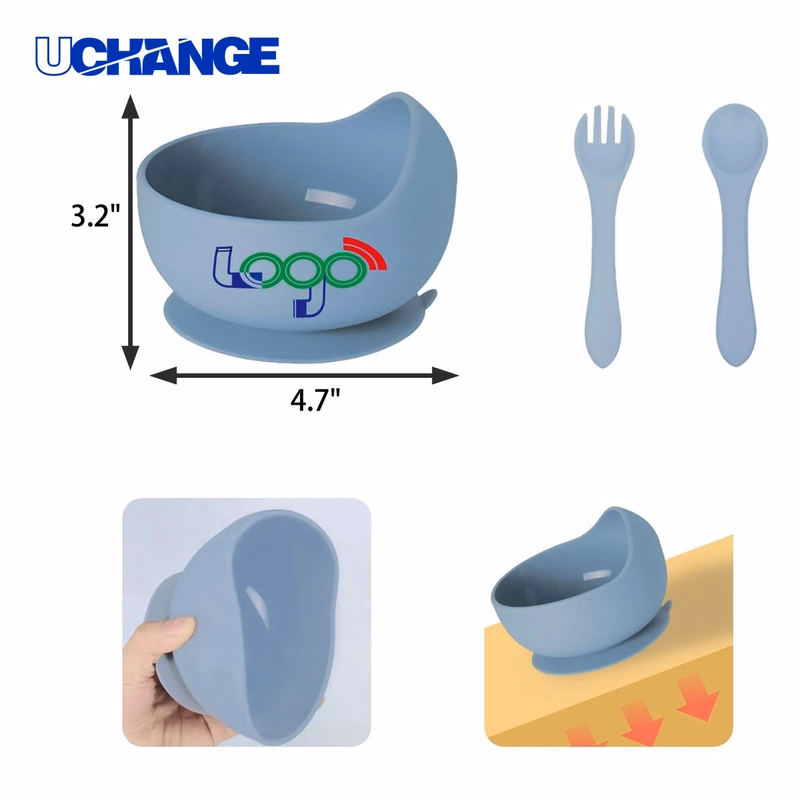 Toddler Suction Cup Silicone Feeding Bowl Set