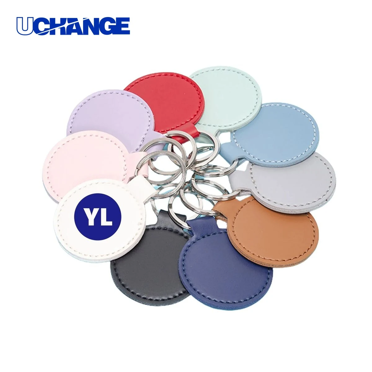 PU Leather Round Keychain 1