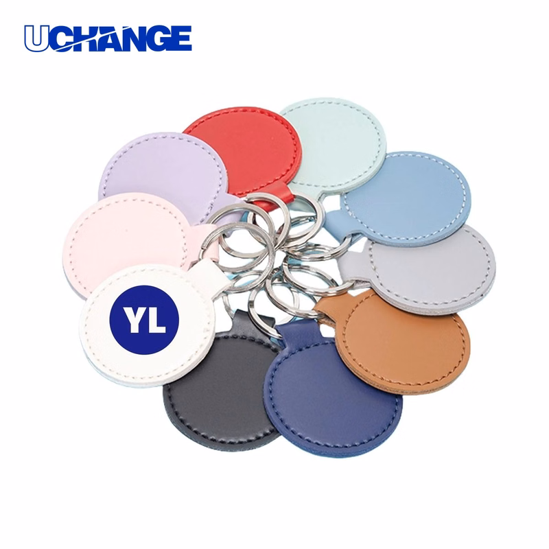PU Leather Round Keychain
