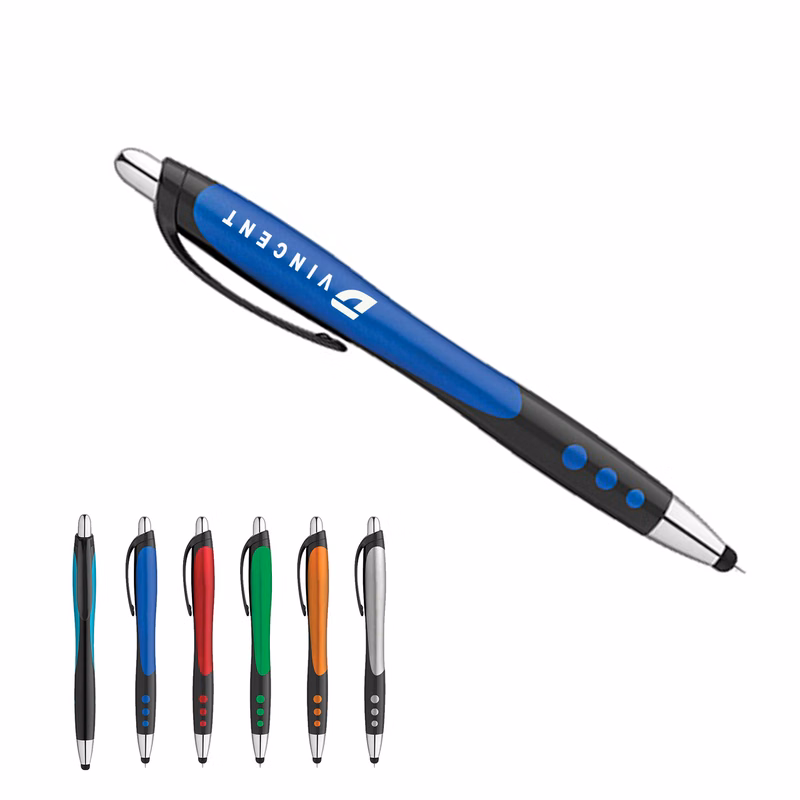 Retractable Rubber Grip Ballpoint Pen