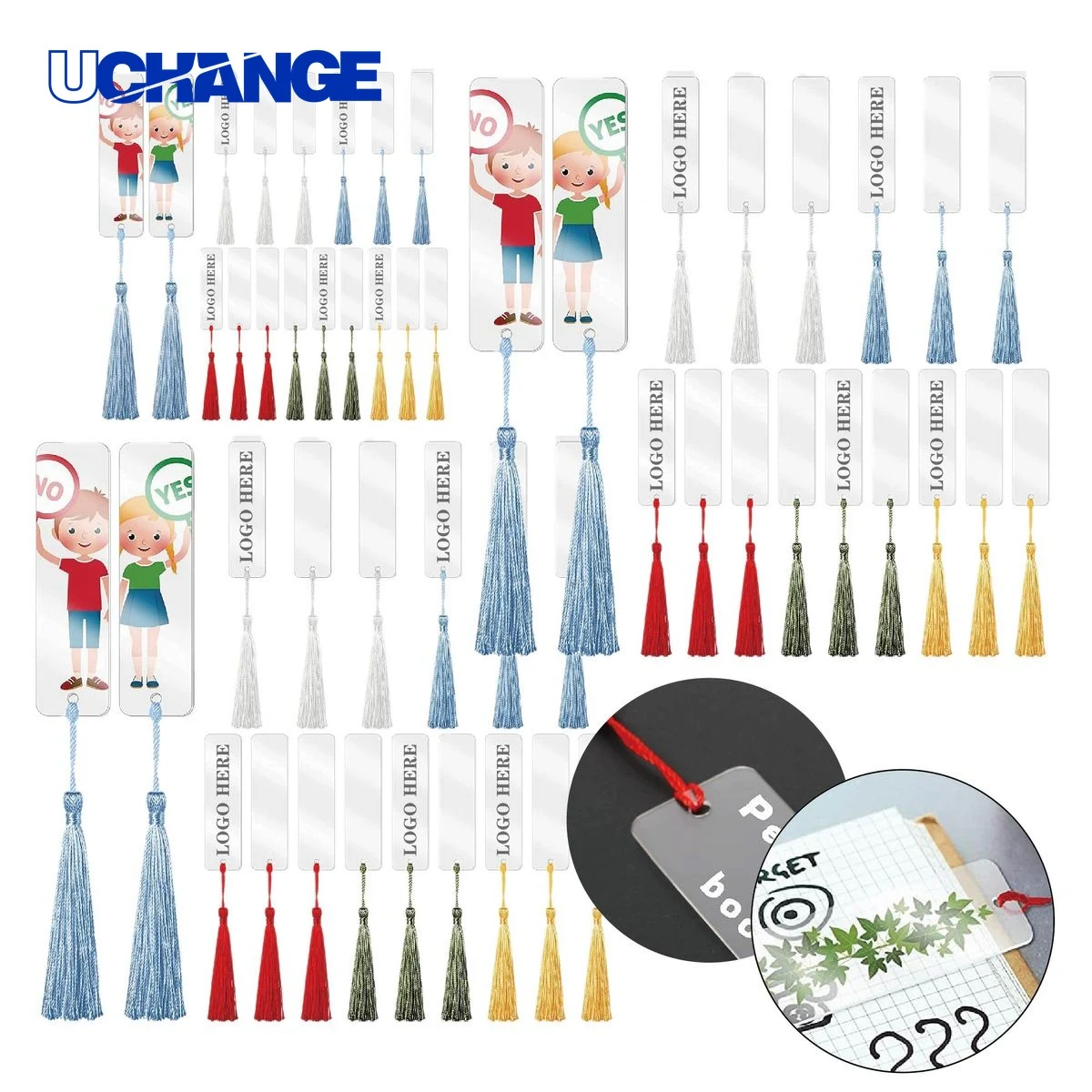 Acrylic Bookmark with Decorative Tassel Set 1