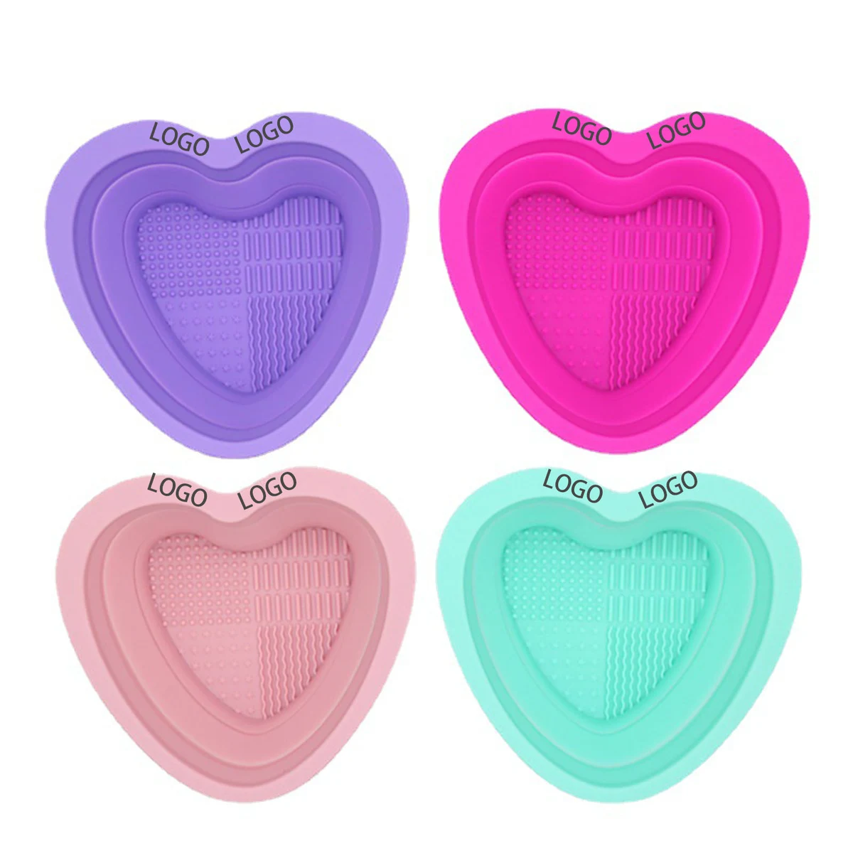 Silicone Makeup Brush Cleaning Pad --Heart Shape 1