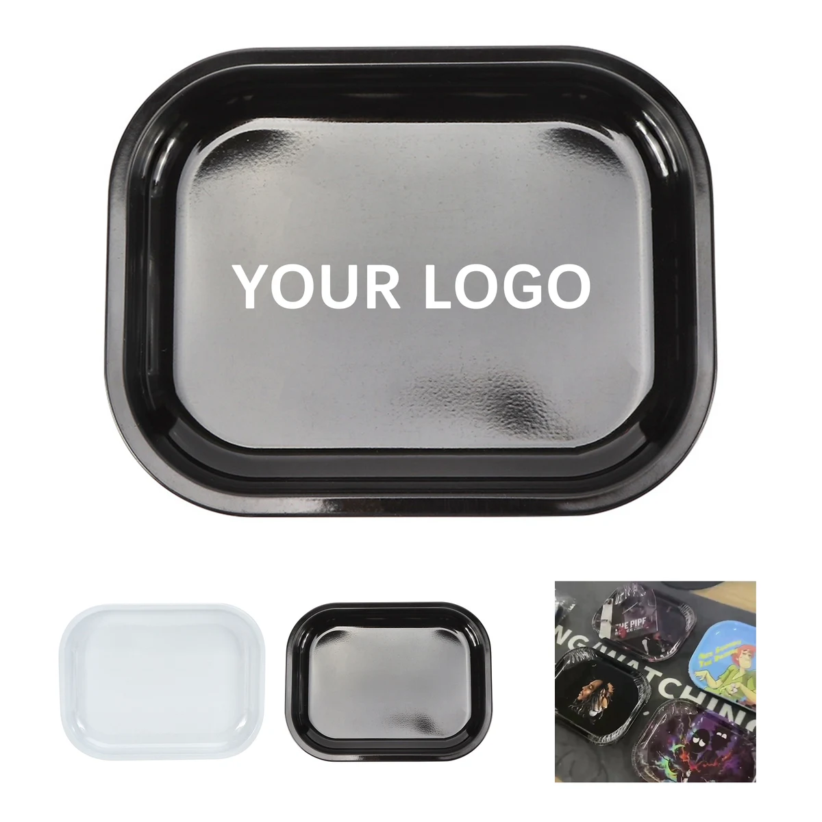 Metal Utility Rolling Tray 7" x 5.5" Full Color 1