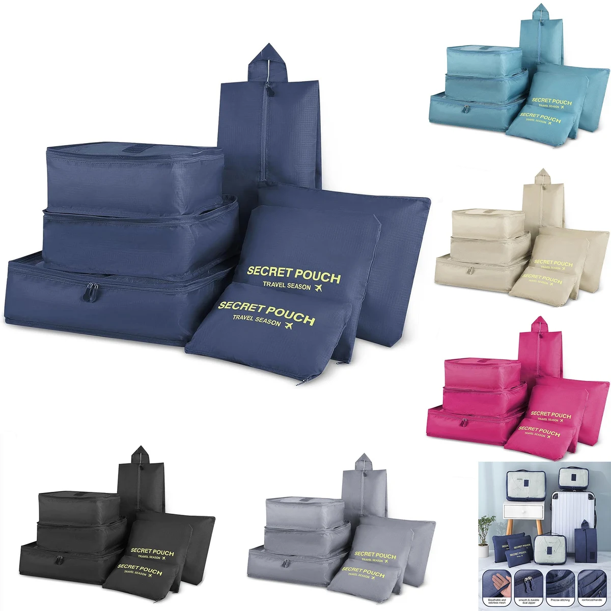 7 Piece Travel Luggage Organizers Bag Set 1