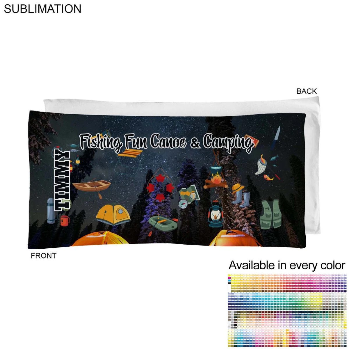Camping Towel in Absorbent and Compact Microfiber Dri-Lite Terry, 20x40, Sublimated 1 side 1