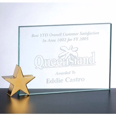 ACHIEVEMENT AWARD W/BRASS STAR HOLDER (4x6)
