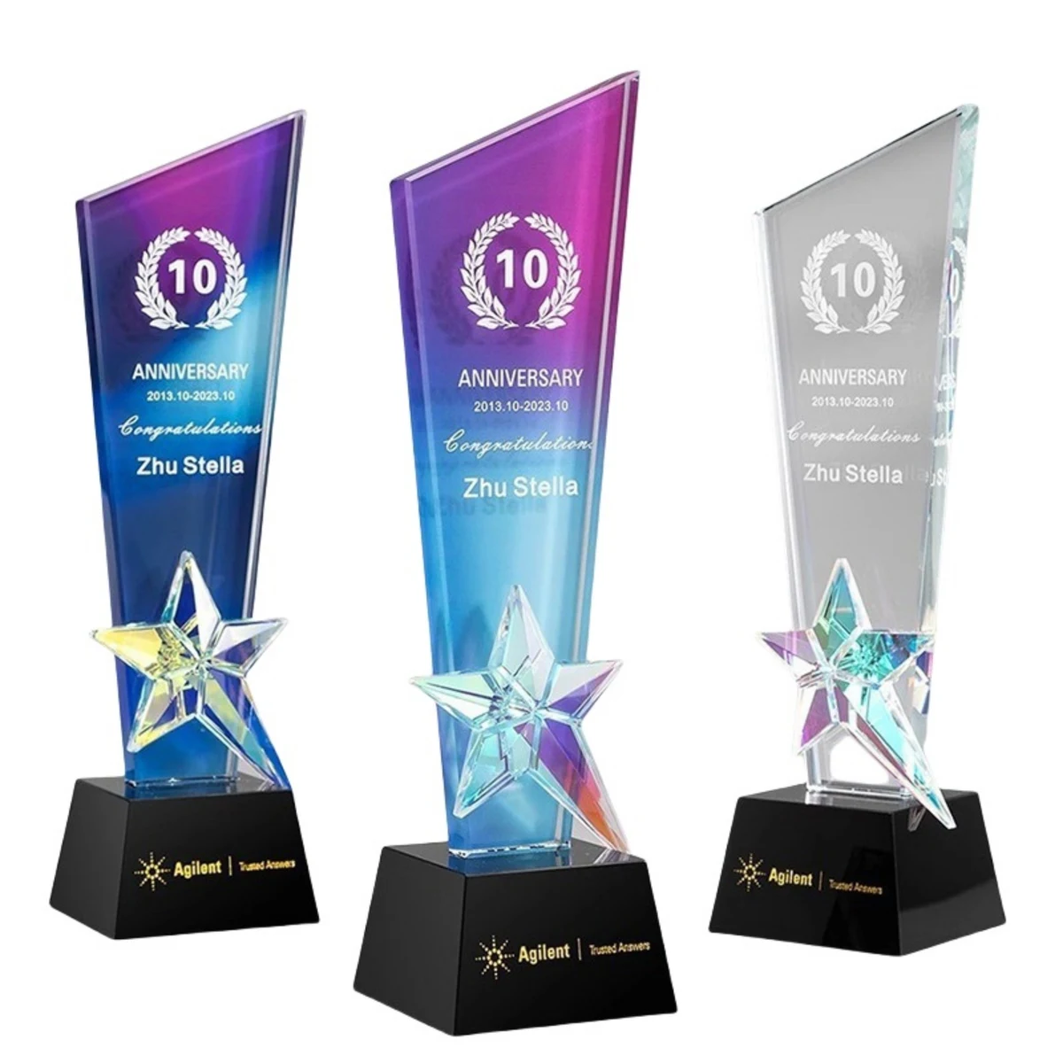Colorful Star Crystal Trophy 1
