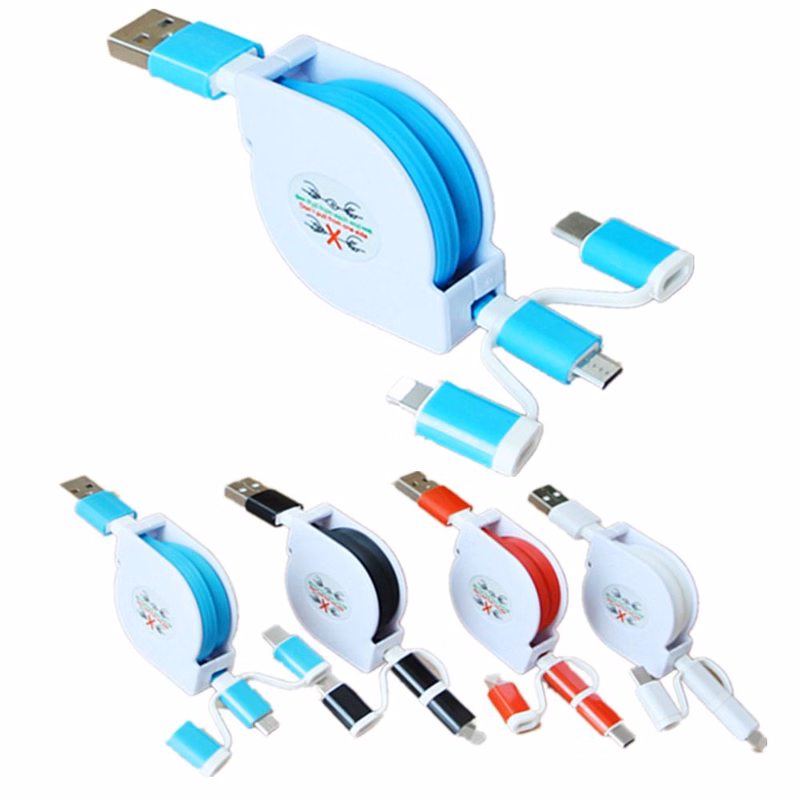 3-in-1 Retractable Fabric Charge-It Cable
