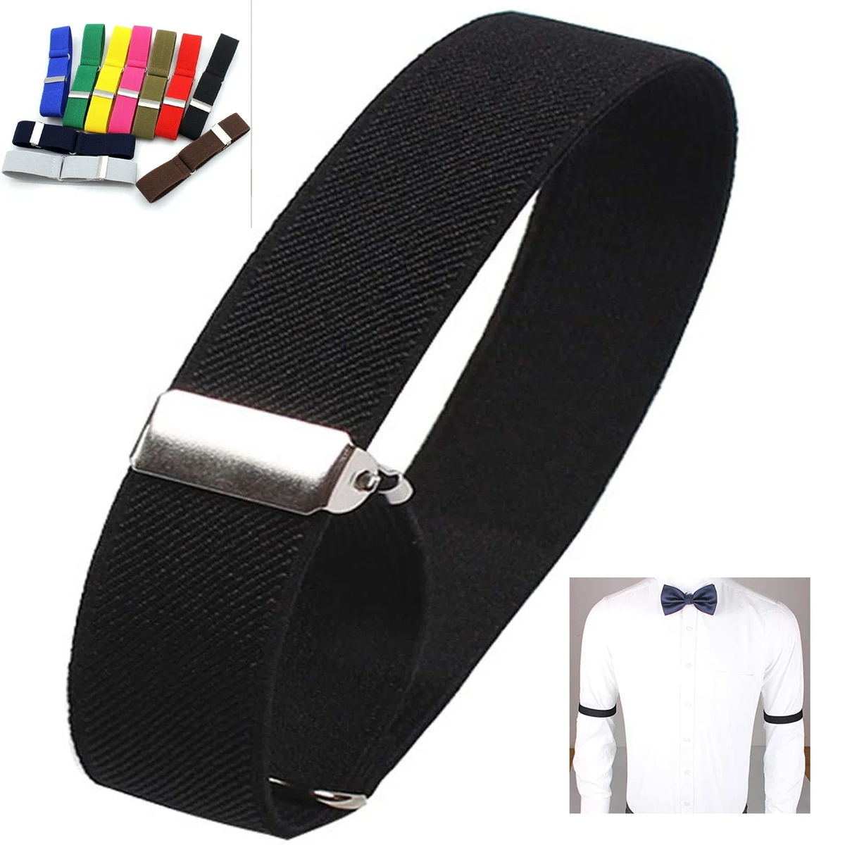 Elastic Adjustable Armband Shirt Garter Sleeve Holder 1