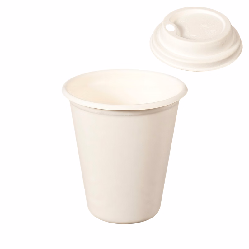 8oz Disposable Biodegradable Sugarcane Pulp Cup Lids for Hot