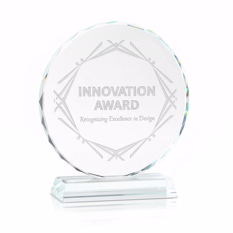 Round Shape Crystal Glass Award