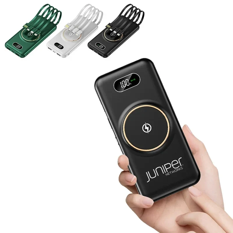 10000mAh Wireless Charger Built-in Charging Cable 1