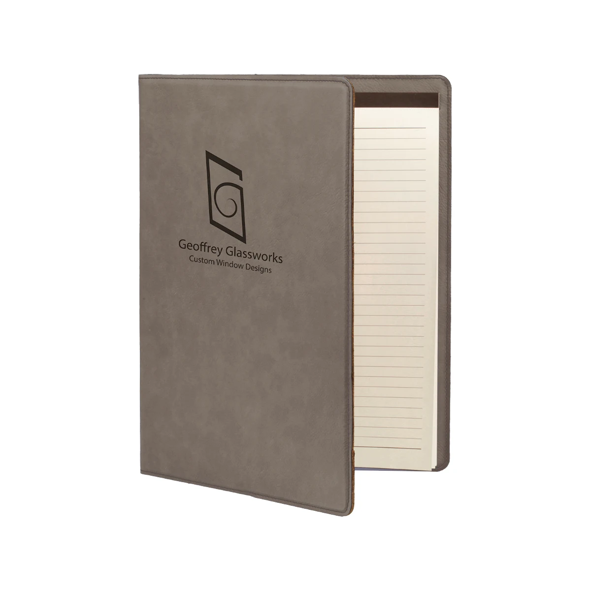 7" x 9" Leatherette Gray Portfolio 1
