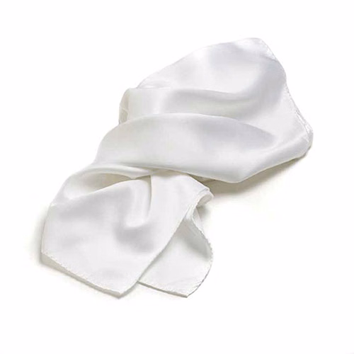 White Polyester Satin Scarf - 30"x30"