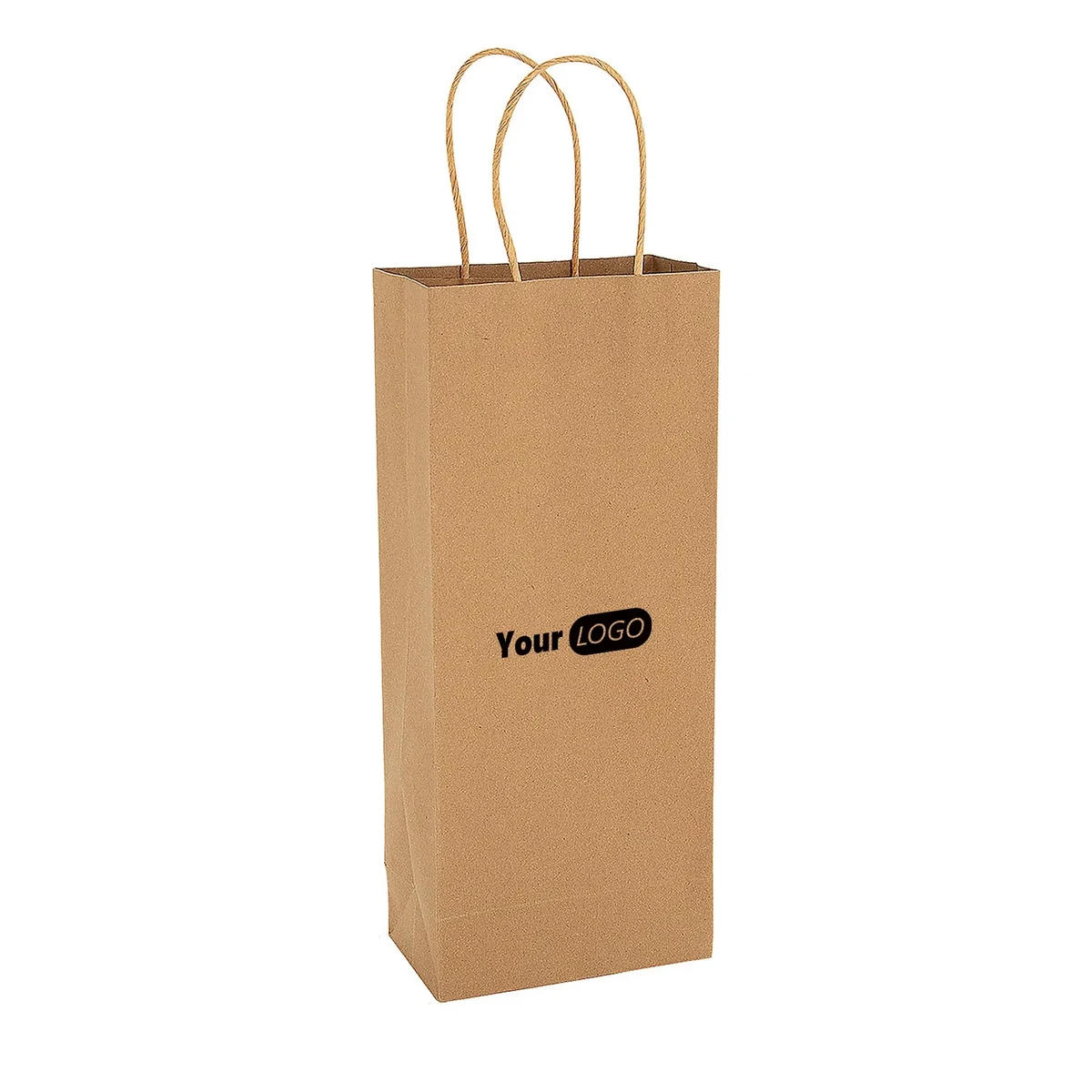 5 1/2" x 13" Kraft Paper Wine Bottle Bags 1
