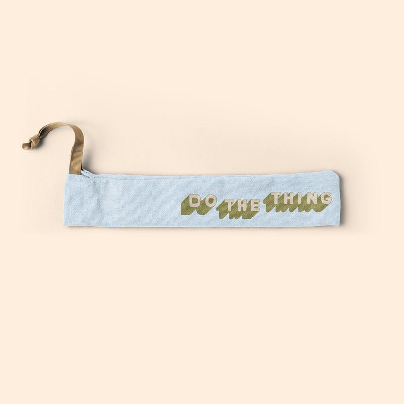 POUCH FOR REUSABLE STRAWS - DENIM - POUCH EMPTY